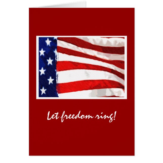 Amerikansk Flagga Hälsningskort (Framsidan)