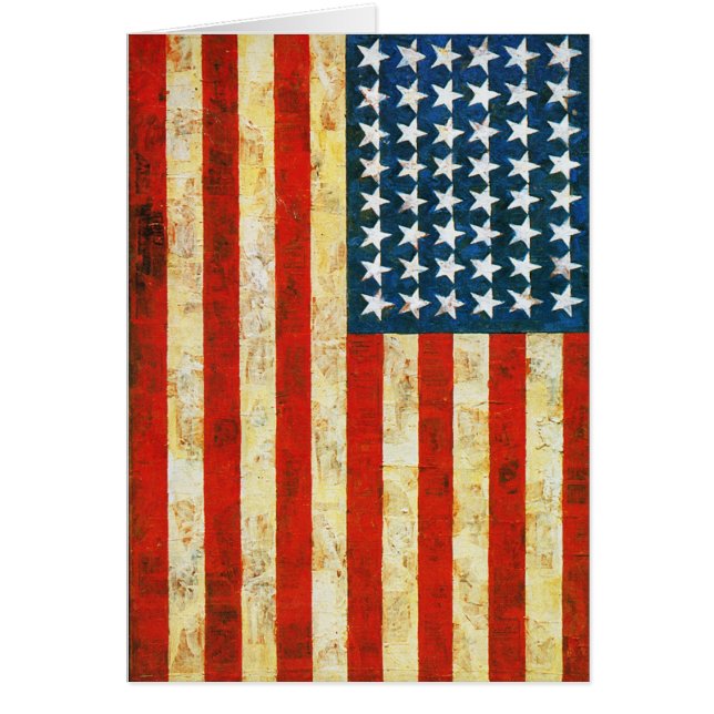 Amerikansk Flagga Hälsningskort (Framsidan)