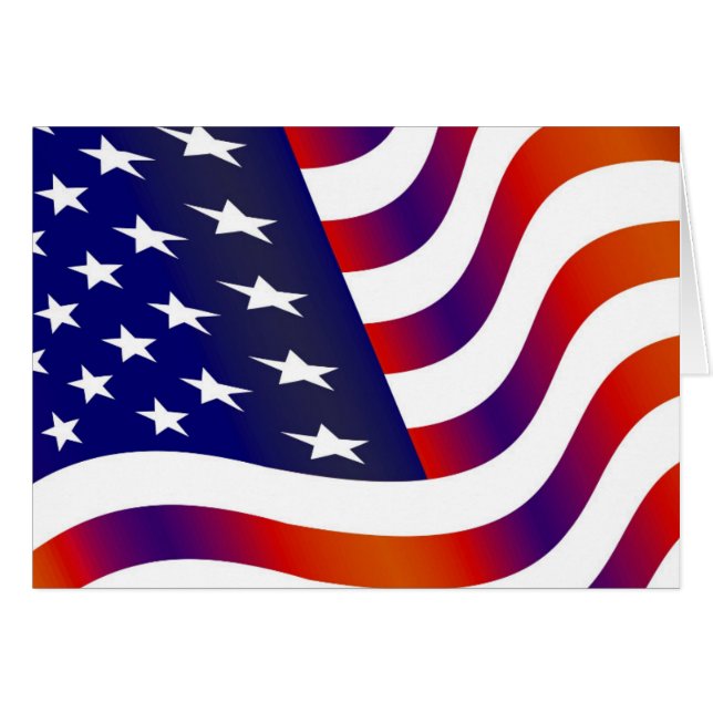 Amerikansk Flagga Hälsningskort (Framsidan Horizontal)