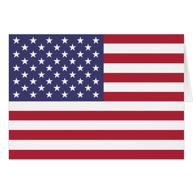Amerikansk flagga hälsningskort (Framsidan Horizontal)