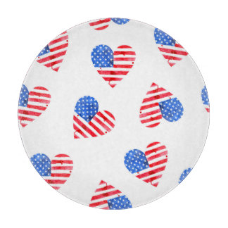 Amerikansk Flagga Hearts Watercolor Seamless.