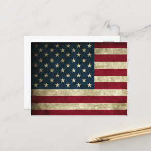 Amerikansk Flagga Helg Vykort