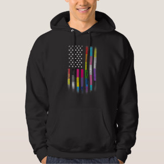 Amerikansk Flagga Homosexual Lgbt Lgbtq Flagga 202 Hoodie