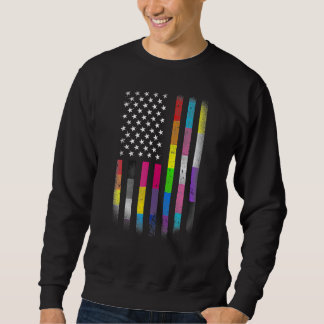 Amerikansk Flagga Homosexual Lgbt Lgbtq Flagga 202 Lång Ärmad Tröja