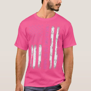 Amerikansk Flagga I-Bära Rosa för min Mamma-bröstc T Shirt