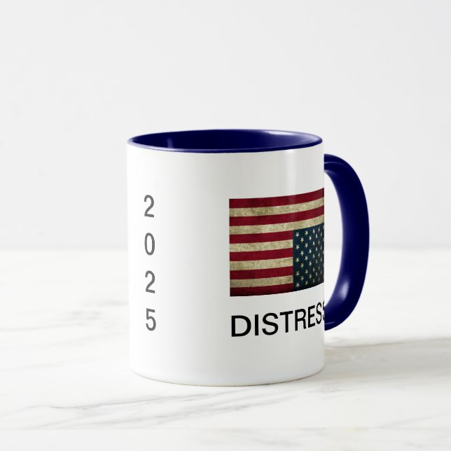 Amerikansk Flagga i Distress Coffee Mugg (Framsida höger)