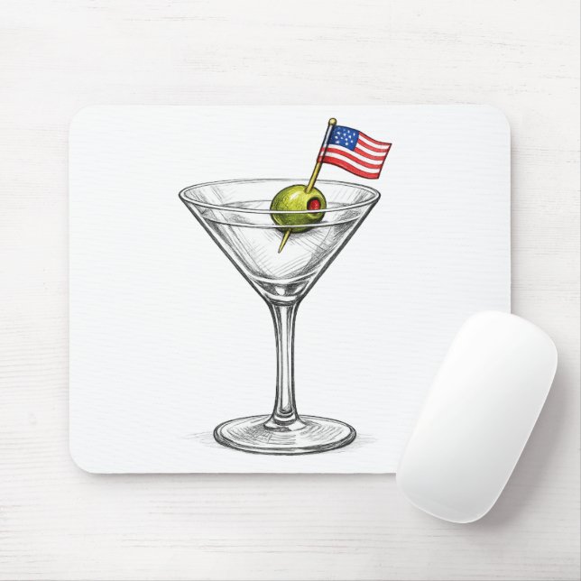 Amerikansk flagga i en Martini Musmatta (Med mus)