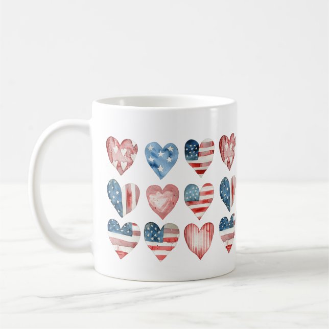 Amerikansk Flagga i Hearts Mugg (Vänster)