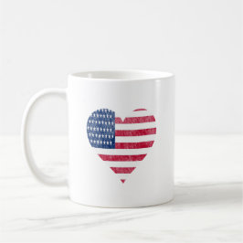 Amerikansk flagga i hjärtat kaffemugg