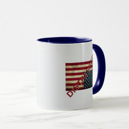 Amerikansk flagga i nöd kaffemugg