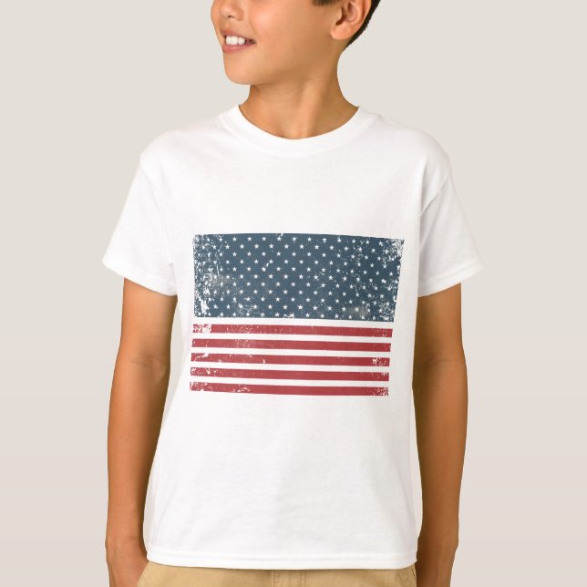 amerikansk flagga i nöd tee shirt (Framsida)