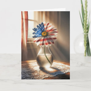 Amerikansk Flagga i Sunbeams Kort
