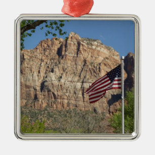 Amerikansk flagga i Zion National Park I Julgransprydnad Metall