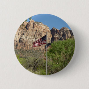Amerikansk flagga i Zion National Park II Knapp