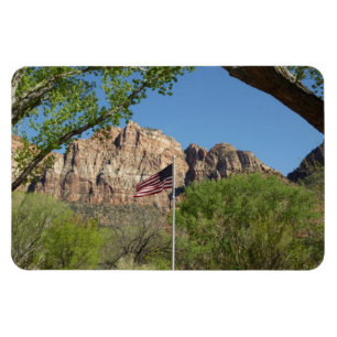 Amerikansk flagga i Zion National Park II Magnet