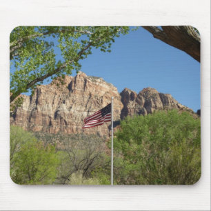 Amerikansk flagga i Zion National Park II Musmatta