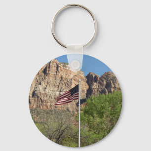 Amerikansk flagga i Zion National Park II Nyckelring