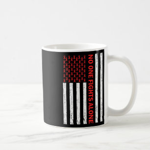 Amerikansk flagga Ingen bekämpar ensam Röd band- m Kaffemugg
