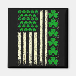 Amerikansk flagga irländska shamrocks st patricks magnet
