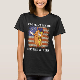 Amerikansk flagga Jag är bara här för wienerkorvar T Shirt