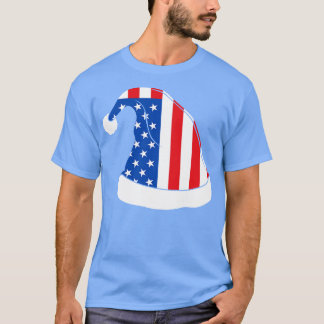 Amerikansk Flagga-julhatt Tshirt T Shirt