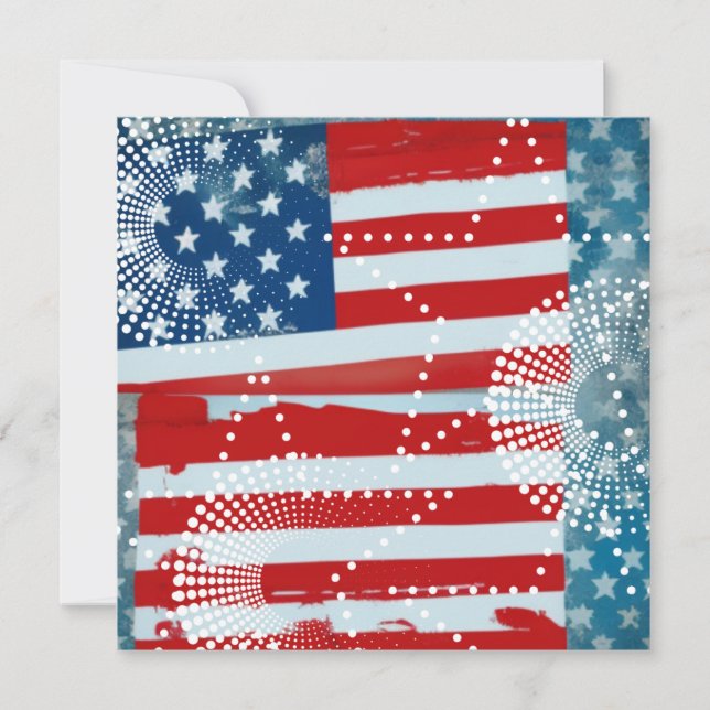 Amerikansk Flagga Julkort (Framsida)