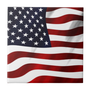 Amerikansk Flagga Kakelplatta