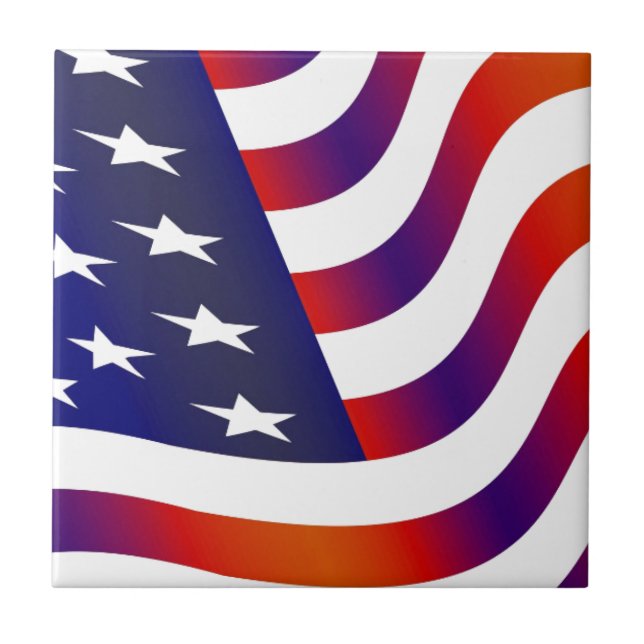 Amerikansk Flagga Kakelplatta (Framsidan)