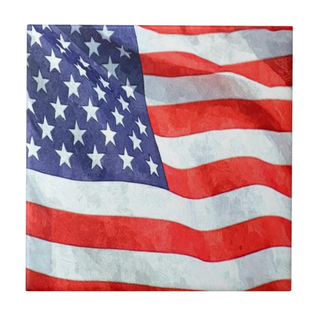 Amerikansk Flagga Kakelplatta (Framsidan)