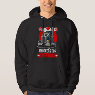 Amerikansk flagga Kanada flagga Frihetskonvoj 2022 Hoodie