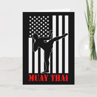 Amerikansk flagga kickboxning kampsport fighter Mu Kort