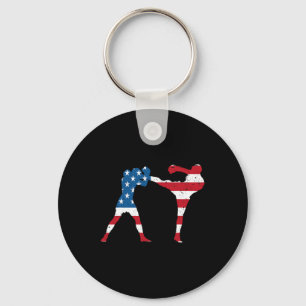 Amerikansk Flagga Kickboxning Nyckelring