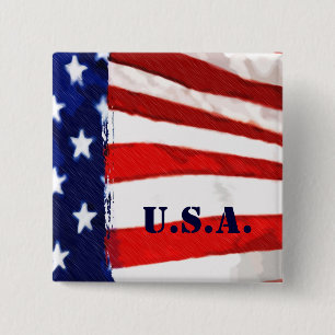Amerikansk Flagga Knapp