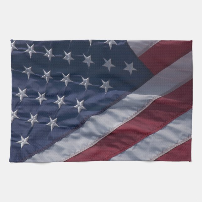 Amerikansk flagga. kökshandduk (Horisontell)