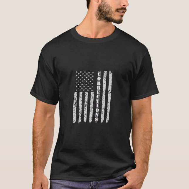 Amerikansk Flagga korrektionsförrättare Shirt Thin T Shirt (Framsida)
