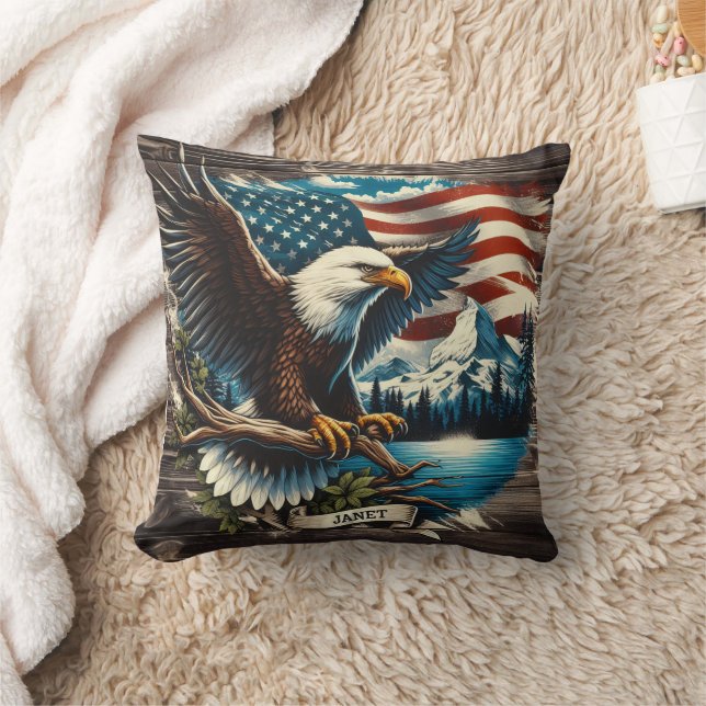 Amerikansk Flagga Kudde (Filt)