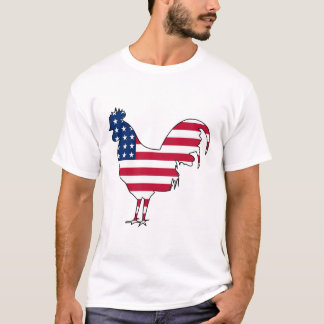 Amerikansk flagga-kyckling tupp hen Sticker T Shirt