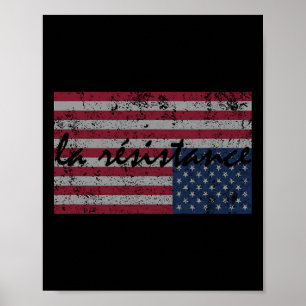 Amerikansk Flagga La Resistance Resistent uppifrån Poster