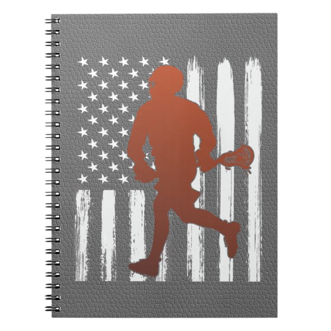 Amerikansk Flagga lacrosse Anteckningsbok (Framsidan)
