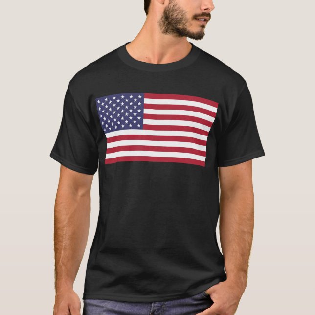 Amerikansk Flagga (lägg till ord om du vill) T Shirt (Framsida)