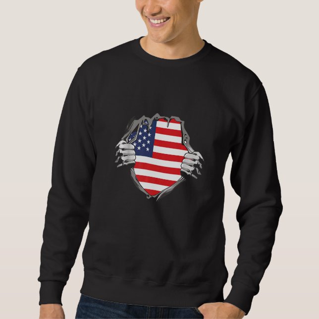 Amerikansk flagga   lång ärmad tröja (Framsida)