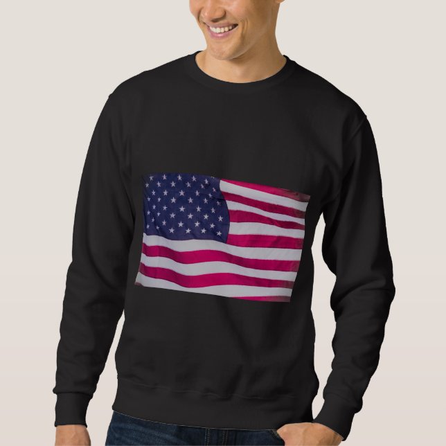 Amerikansk flagga lång ärmad tröja (Framsida)