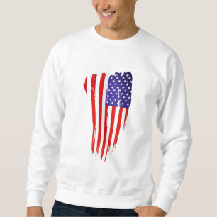 Amerikansk Flagga Lång Ärmad Tröja