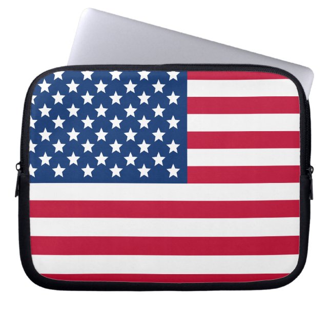 Amerikansk Flagga Laptop Fodral (Framsidan)