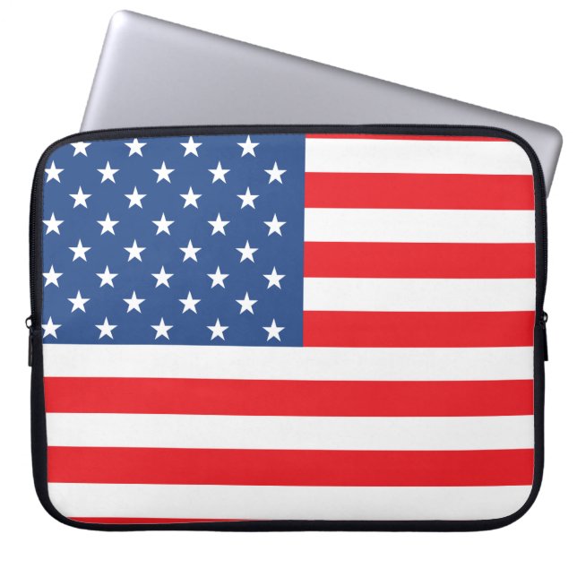 Amerikansk Flagga Laptop Sleeve (Framsidan)