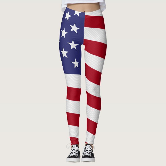 Amerikansk Flagga Leggings (Framsida)