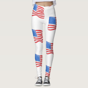 Amerikansk Flagga Leggings