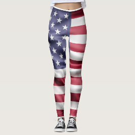Amerikansk Flagga Leggings