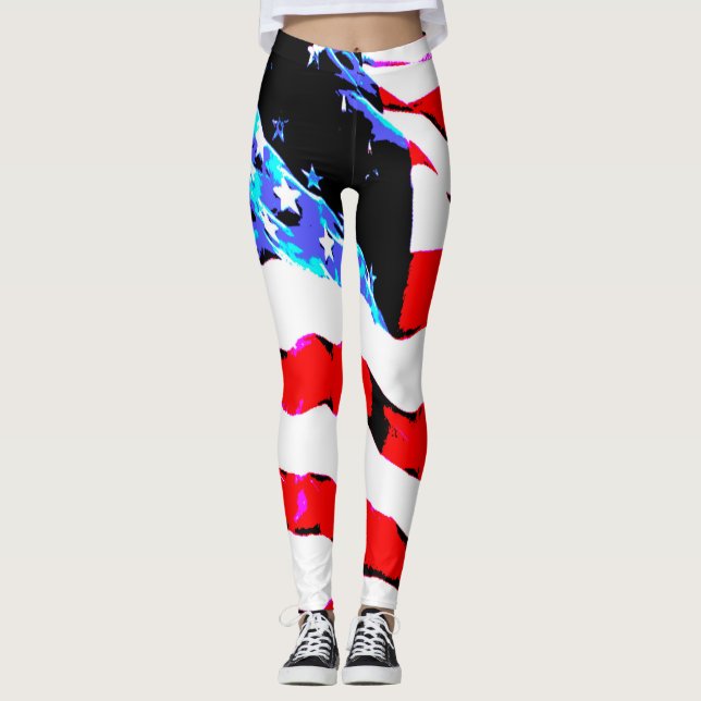 Amerikansk flagga leggings (Framsida)