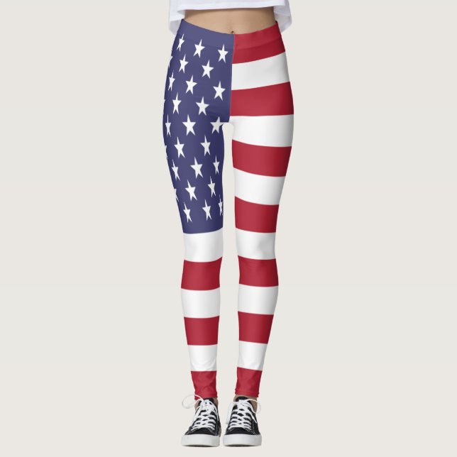 Amerikansk flagga leggings (Framsida)